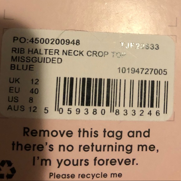 Missguided Blue Rib Halter Top - Picture 5 of 5